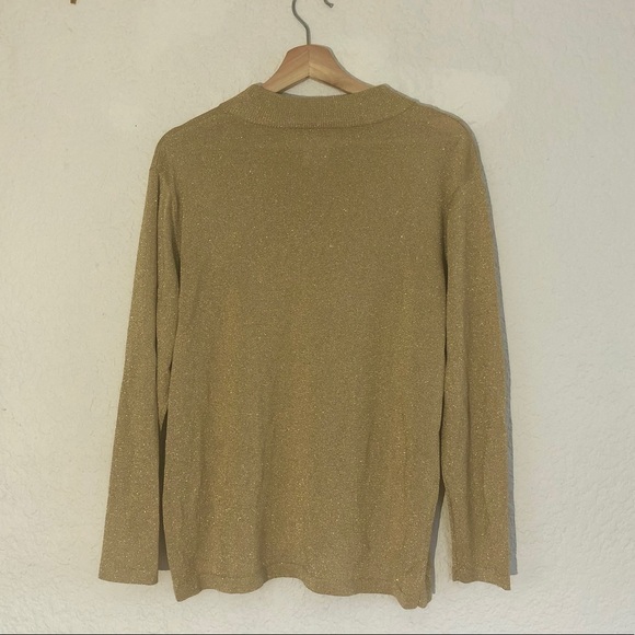 VINTAGE FRANCO VALERI GOLD SPARKLE MOCK NECK - Picture 4 of 4